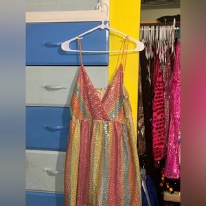 Sparkly rainbow dress with matching belt